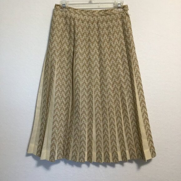 Vintage Madawaska Weavers 100% Wool Pleated Midi Skirt Size 10 - Picture 1 of 7